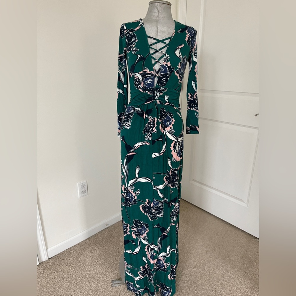 YUMI KIM LONG SLEEVE MAXI DRESS FLORAL